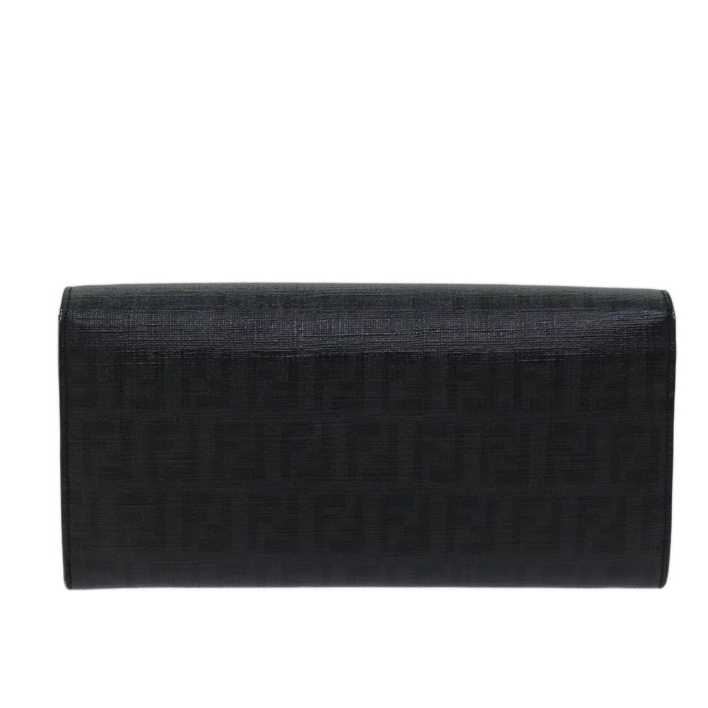 FENDI Zucchino Canvas Long Wallet Blackyk11478