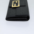 FENDI Zucchino Canvas Long Wallet Blackyk11478