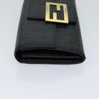 FENDI Zucchino Canvas Long Wallet Blackyk11478