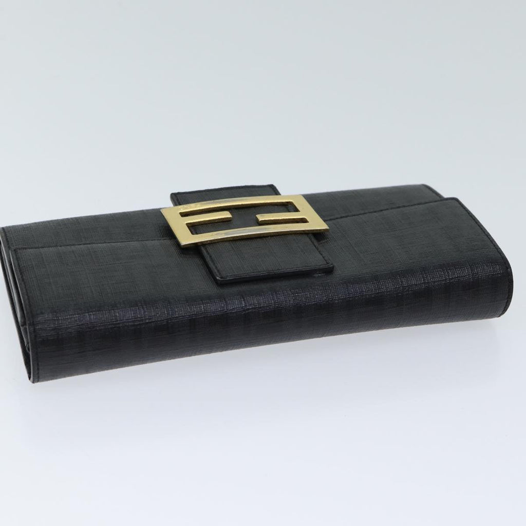 FENDI Zucchino Canvas Long Wallet Blackyk11478