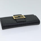 FENDI Zucchino Canvas Long Wallet Blackyk11478