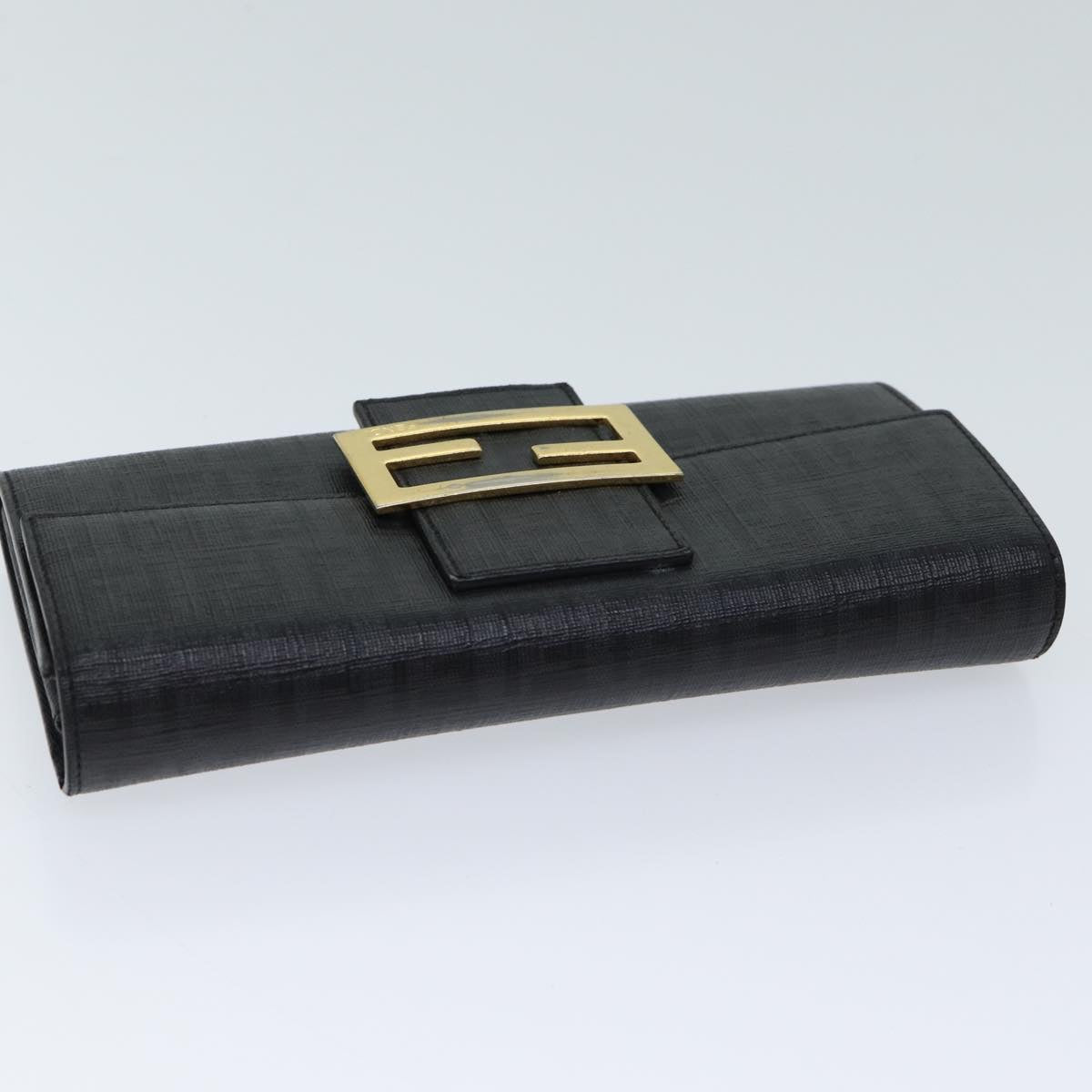 FENDI Zucchino Canvas Long Wallet Blackyk11478