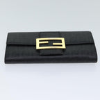 FENDI Zucchino Canvas Long Wallet Blackyk11478