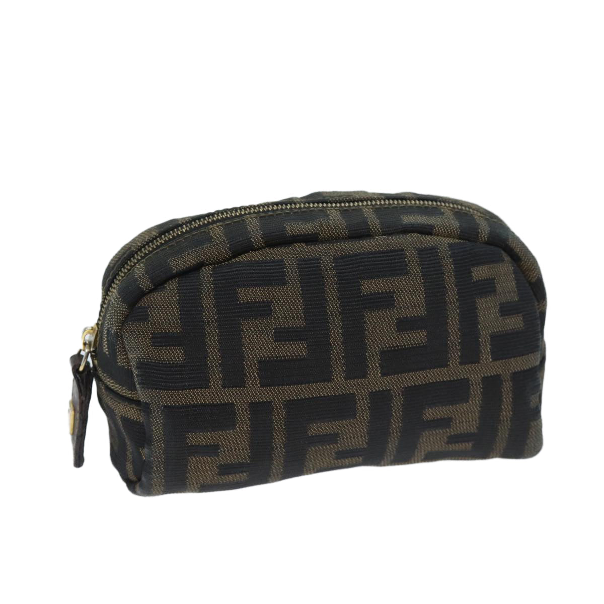 FENDI Zucca Canvas Pouch Brown Blackyk11488