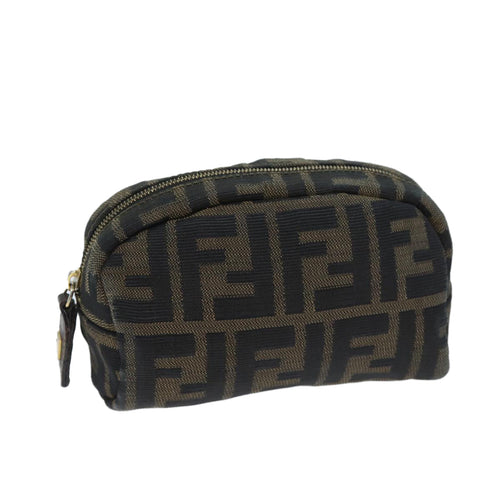 FENDI Zucca Canvas Pouch Brown Blackyk11488