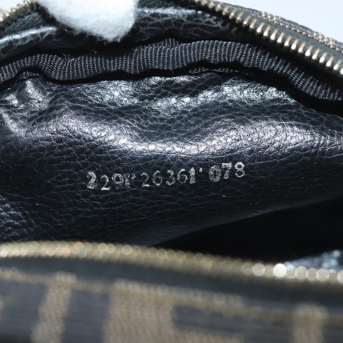 FENDI Zucca Canvas Pouch Brown Blackyk11488