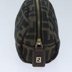 FENDI Zucca Canvas Pouch Brown Blackyk11488