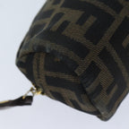 FENDI Zucca Canvas Pouch Brown Blackyk11488