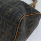 FENDI Zucca Canvas Boston Bag Brown Blackyk11516