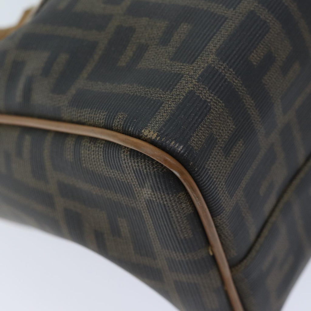 FENDI Zucca Canvas Boston Bag Brown Blackyk11516