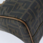 FENDI Zucca Canvas Boston Bag Brown Blackyk11516