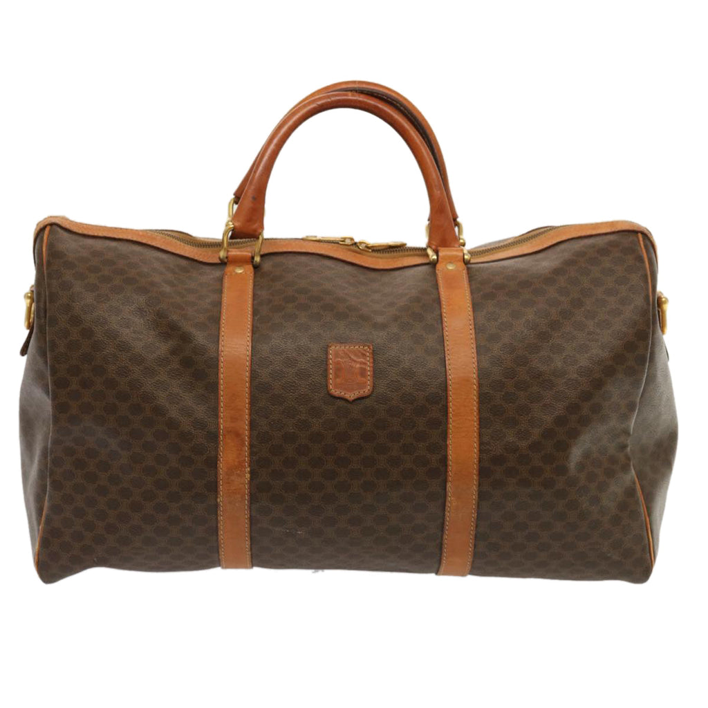 CELINE Macadam Canvas Boston Bag PVC Brown 11520