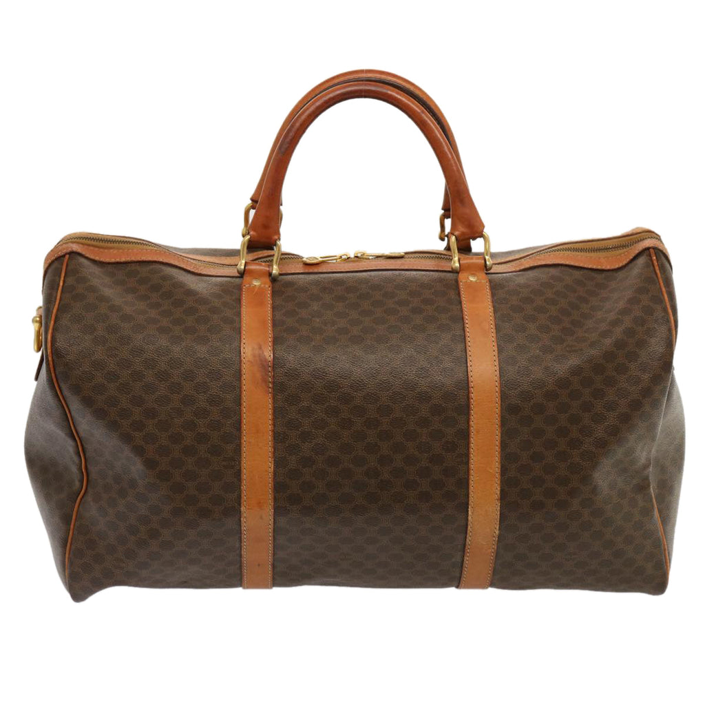 CELINE Macadam Canvas Boston Bag PVC Brown 11520