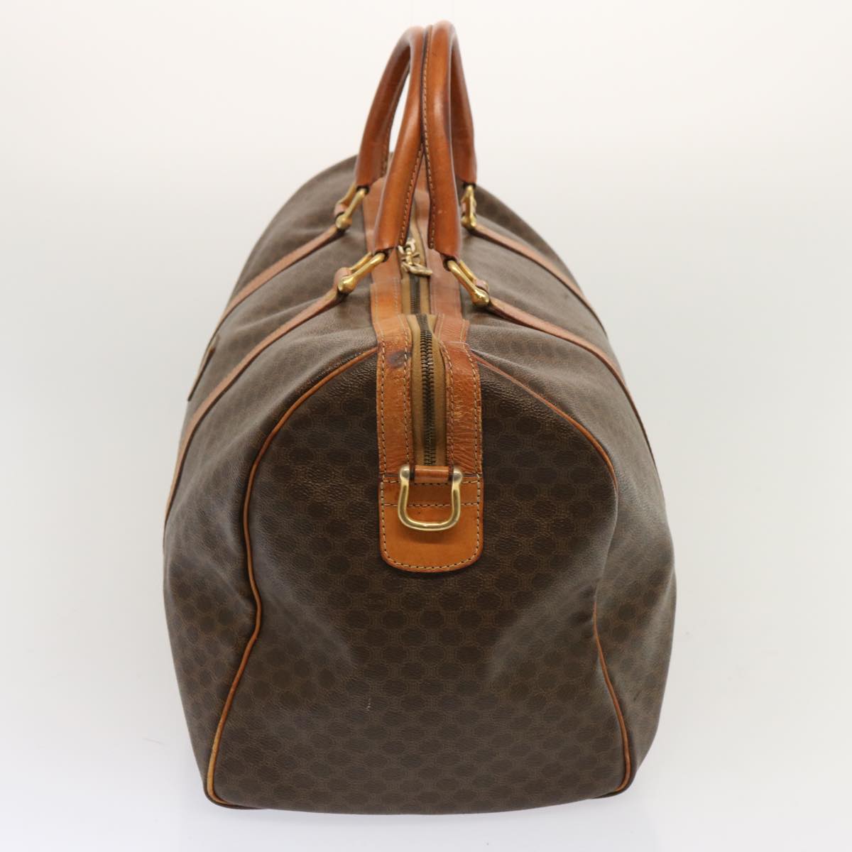 CELINE Macadam Canvas Boston Bag PVC Brown 11520