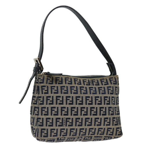 FENDI Zucchino Canvas Hand Bag Navyyk11547