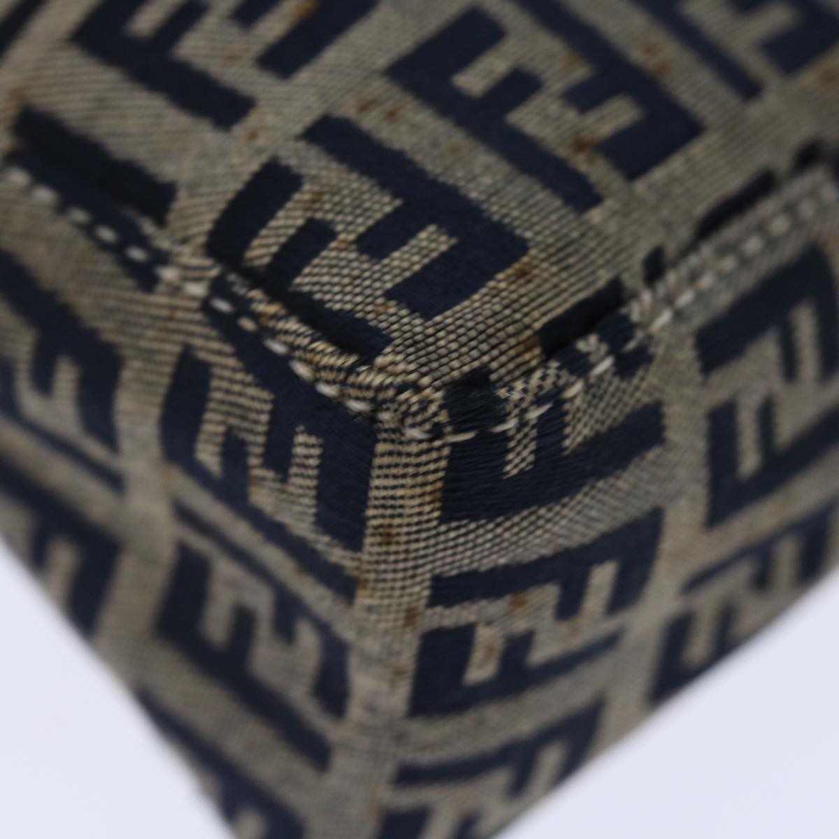 FENDI Zucchino Canvas Hand Bag Navyyk11547