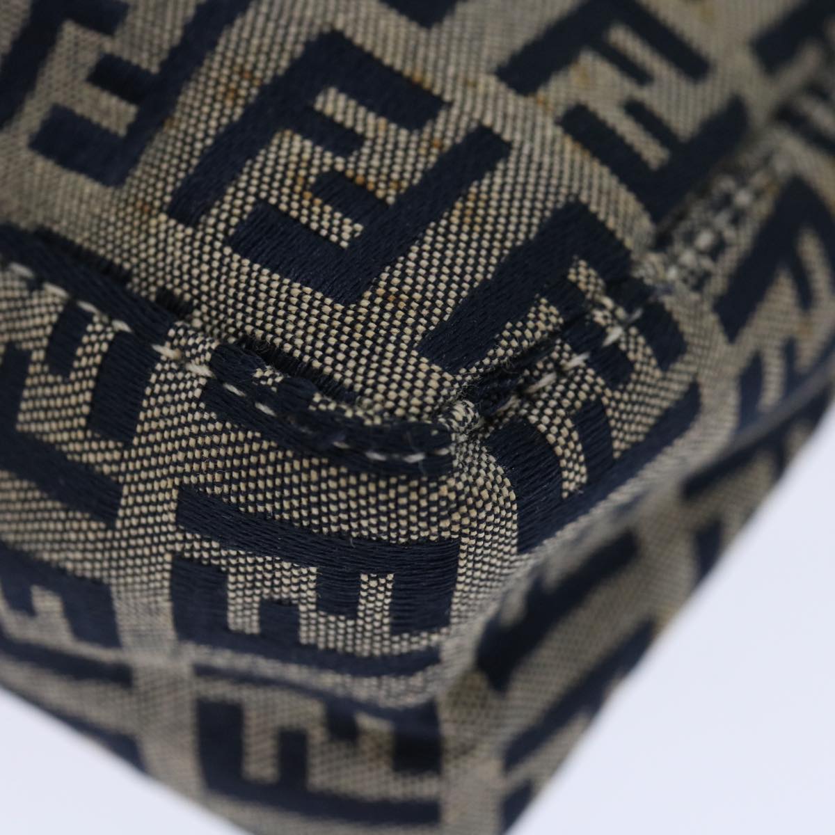 FENDI Zucchino Canvas Hand Bag Navyyk11547