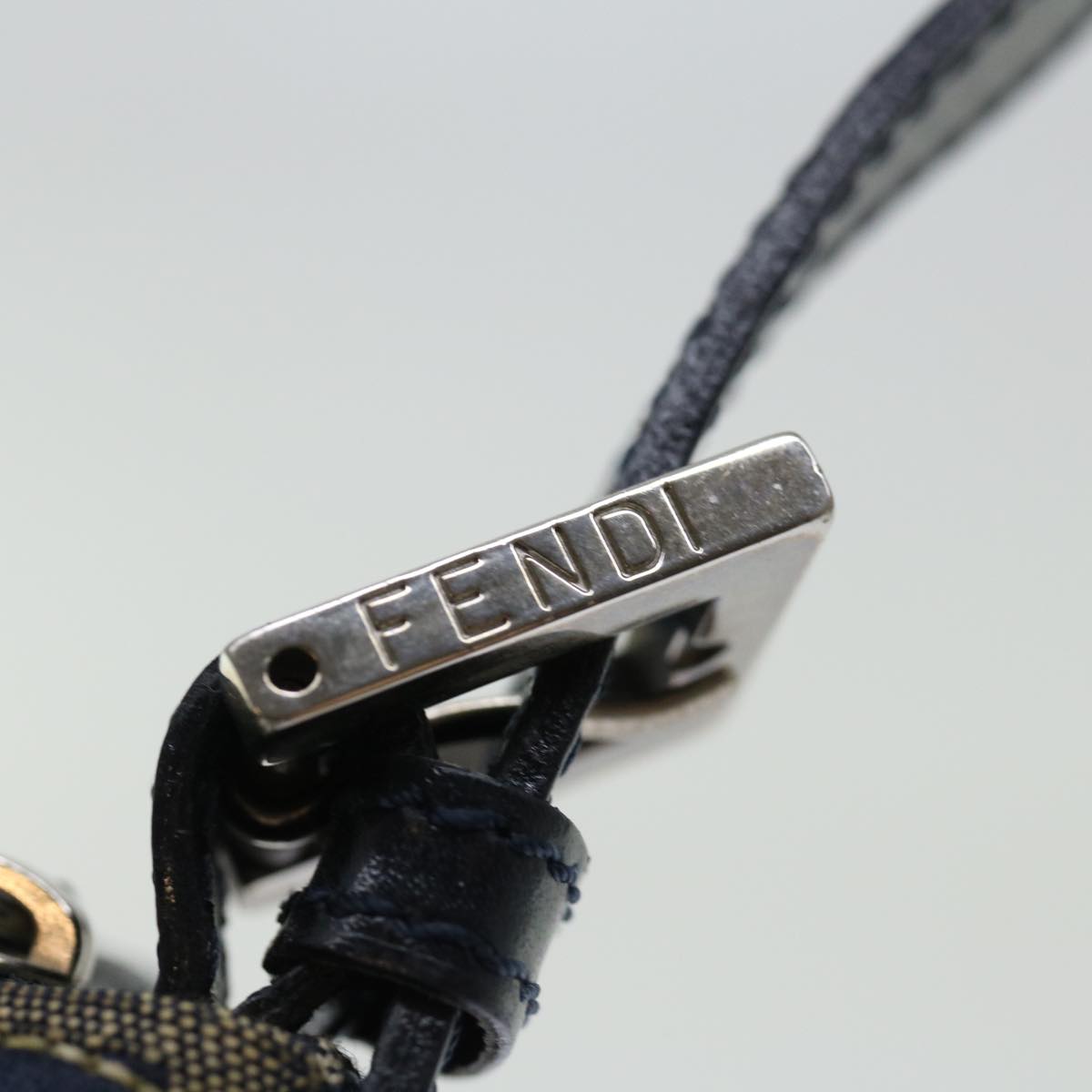 FENDI Zucchino Canvas Hand Bag Navyyk11547