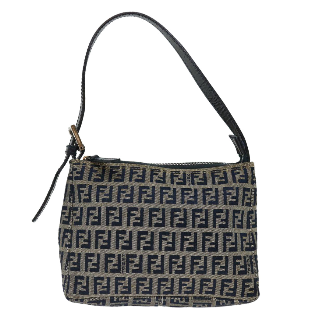 FENDI Zucchino Canvas Hand Bag Navyyk11547