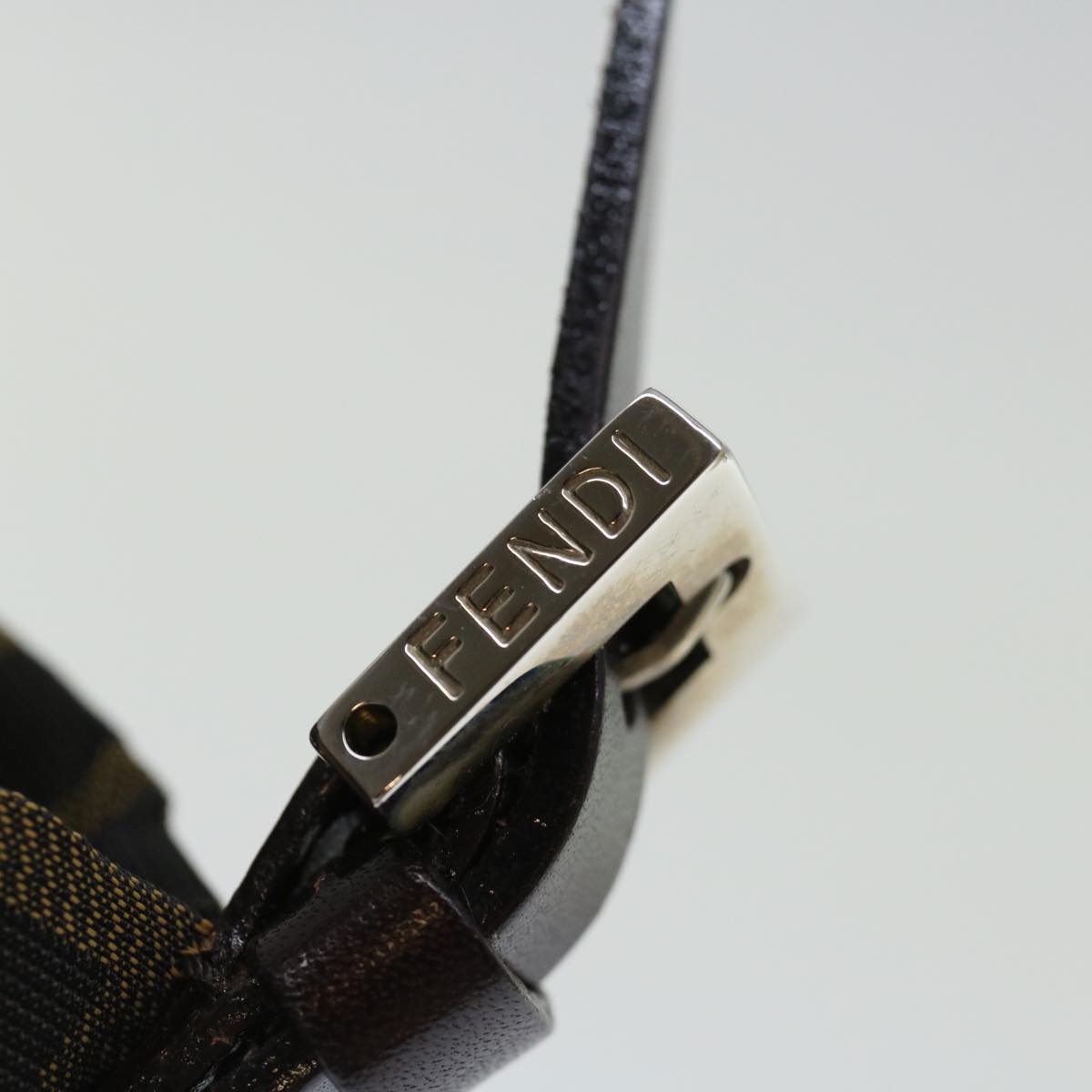 FENDI Zucca Canvas Hand Bag Brown Blackyk11574