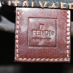 FENDI Zucca Canvas Hand Bag Brown Blackyk11574