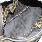 FENDI Zucca Canvas Hand Bag Brown Blackyk11574