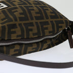 FENDI Zucca Canvas Hand Bag Brown Blackyk11574