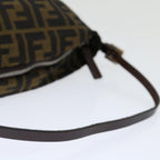 FENDI Zucca Canvas Hand Bag Brown Blackyk11574