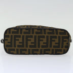 FENDI Zucca Canvas Hand Bag Brown Blackyk11574