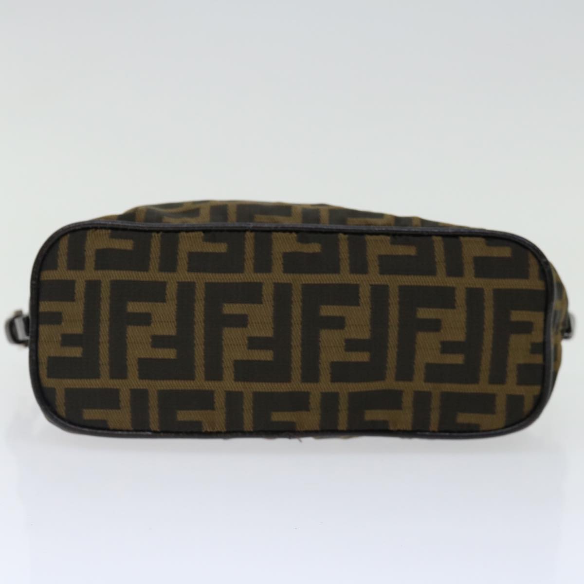 FENDI Zucca Canvas Hand Bag Brown Blackyk11574