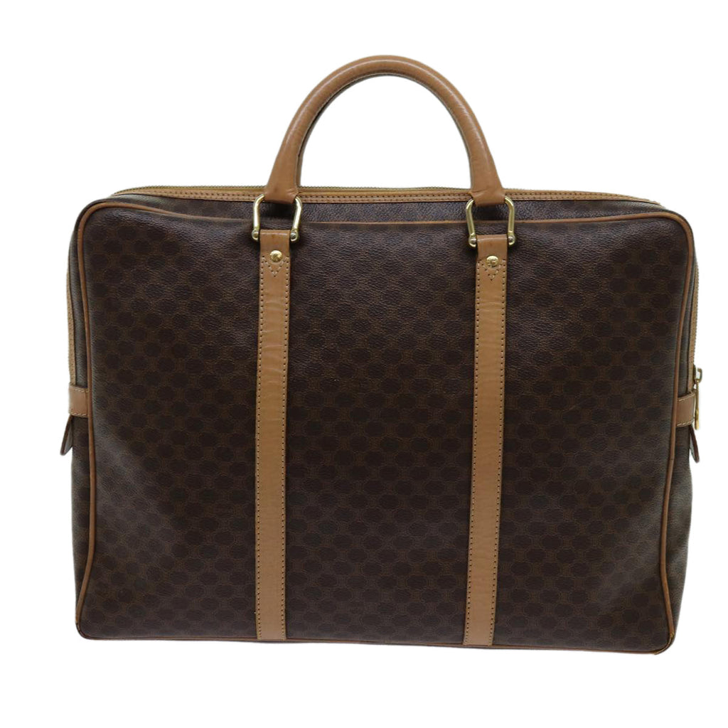 CELINE Macadam Canvas Hand Bag PVC Brown Auth yk11600