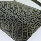 FENDI Zucchino Canvas Mamma Baguette Shoulder Bag Navyyk11630