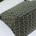 FENDI Zucchino Canvas Mamma Baguette Shoulder Bag Navyyk11630