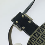 FENDI Zucchino Canvas Mamma Baguette Shoulder Bag Navyyk11630