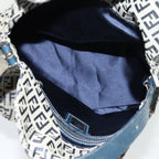 FENDI Zucchino Canvas Mamma Baguette Shoulder Bag Navyyk11630