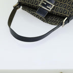 FENDI Zucchino Canvas Mamma Baguette Shoulder Bag Navyyk11630