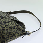 FENDI Zucchino Canvas Mamma Baguette Shoulder Bag Navyyk11630