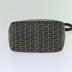 FENDI Zucchino Canvas Mamma Baguette Shoulder Bag Navyyk11630