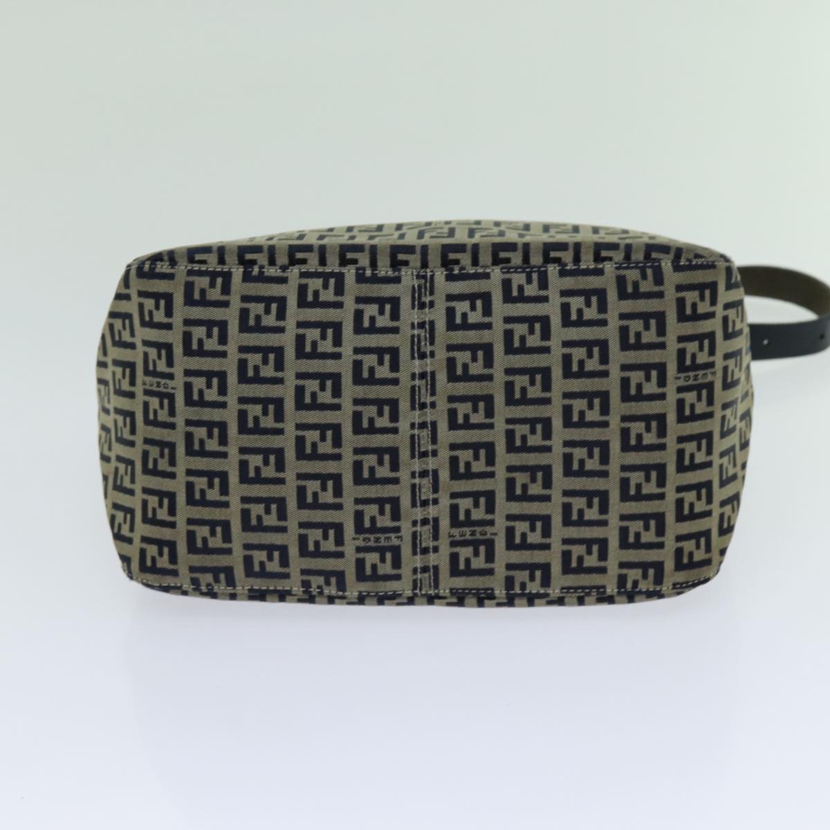 FENDI Zucchino Canvas Mamma Baguette Shoulder Bag Navyyk11630