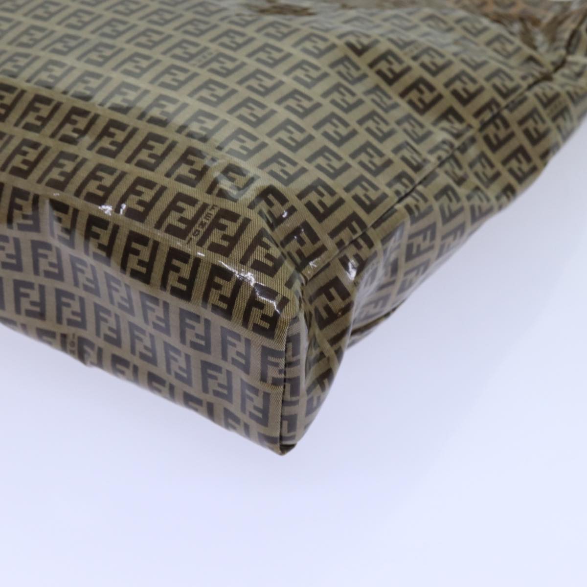 FENDI Zucchino Canvas Shoulder Bag Beigeyk11646