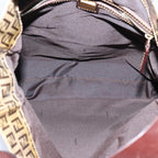FENDI Zucchino Canvas Shoulder Bag Beigeyk11646