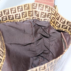 FENDI Zucchino Canvas Shoulder Bag Beigeyk11646