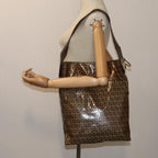 FENDI Zucchino Canvas Shoulder Bag Beigeyk11646