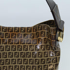 FENDI Zucchino Canvas Shoulder Bag Beigeyk11646