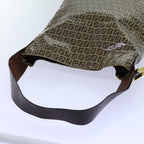 FENDI Zucchino Canvas Shoulder Bag Beigeyk11646