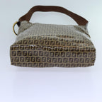 FENDI Zucchino Canvas Shoulder Bag Beigeyk11646