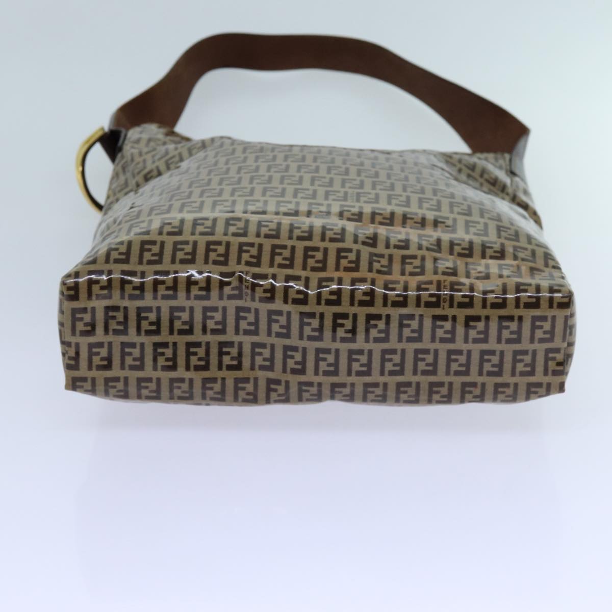 FENDI Zucchino Canvas Shoulder Bag Beigeyk11646