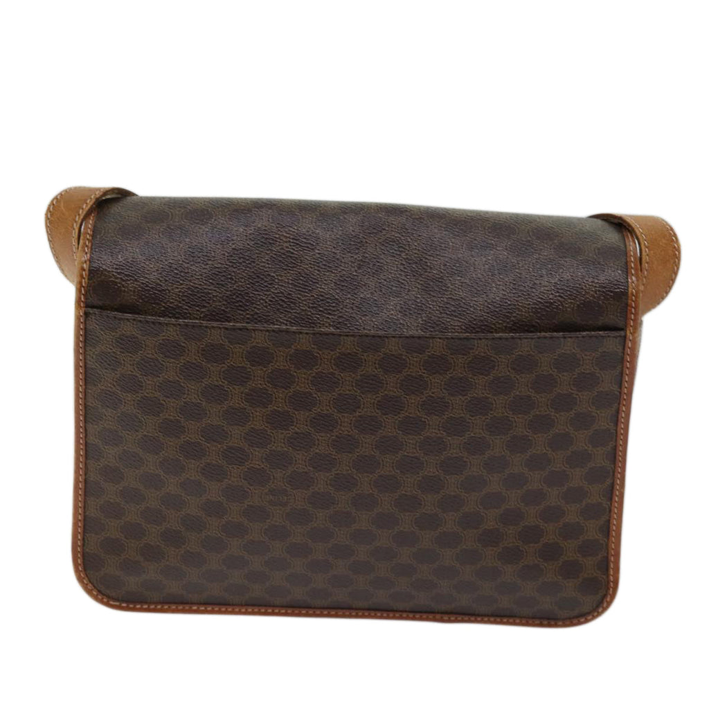 CELINE Macadam Canvas Shoulder Bag PVC Brown Auth yk11668
