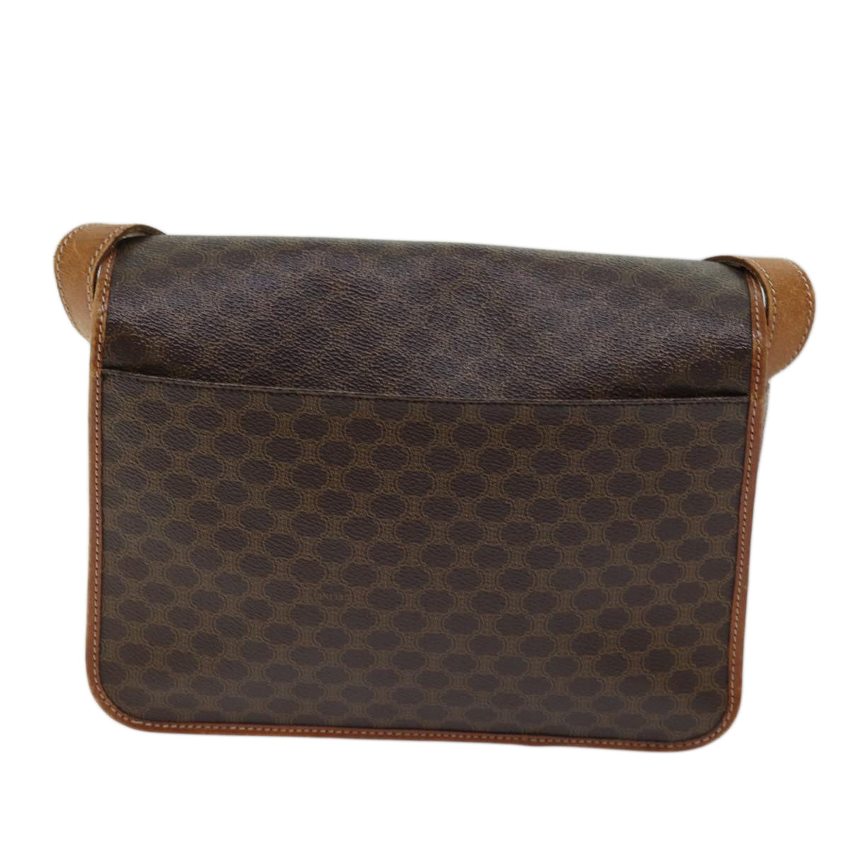 CELINE Macadam Canvas Shoulder Bag PVC Brown Auth yk11668