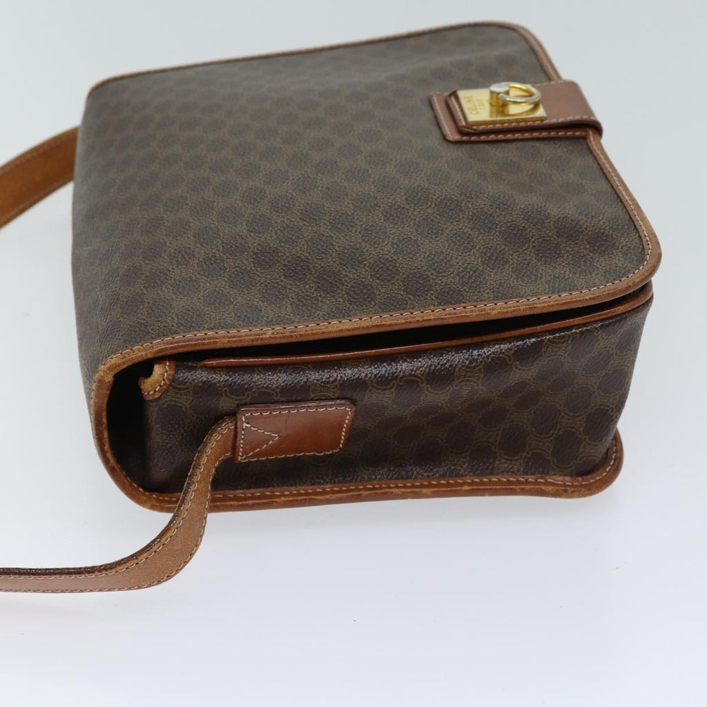 CELINE Macadam Canvas Shoulder Bag PVC Brown Auth yk11668